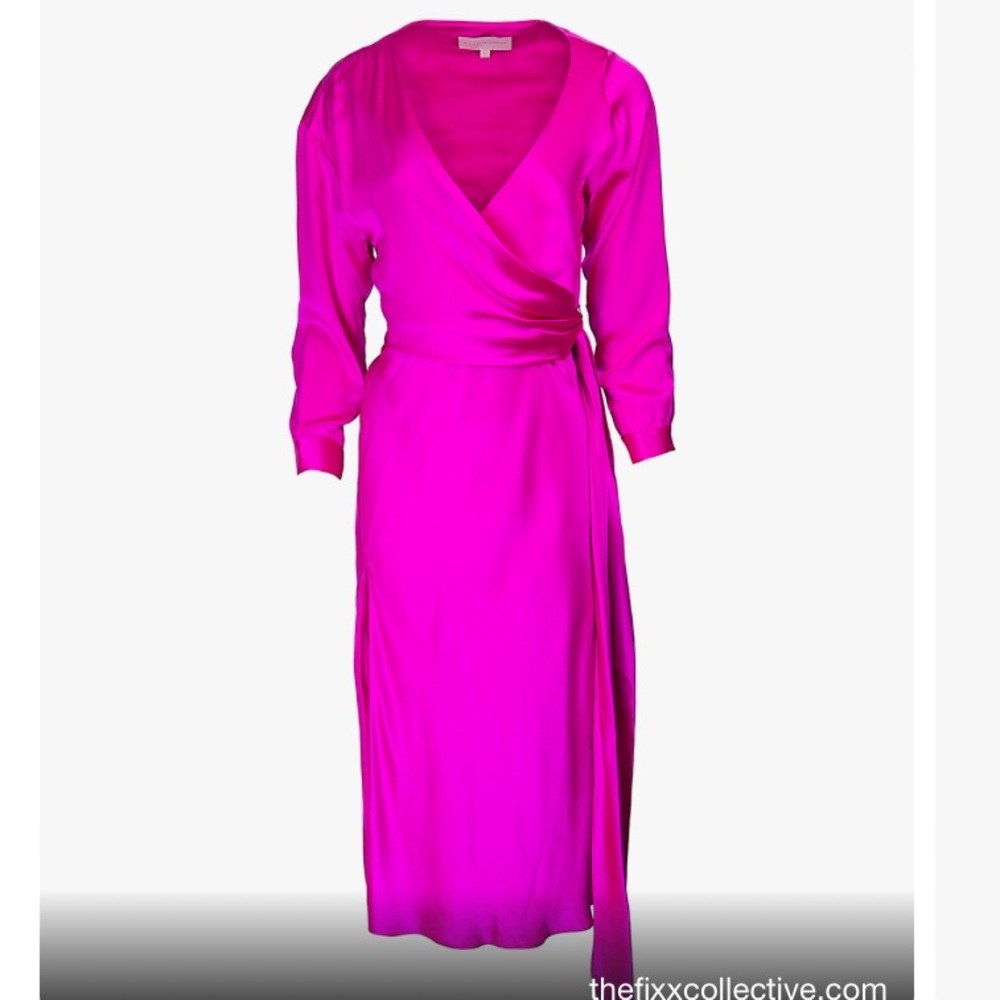 Michelle Mason Fuschia Silk Wrap dress